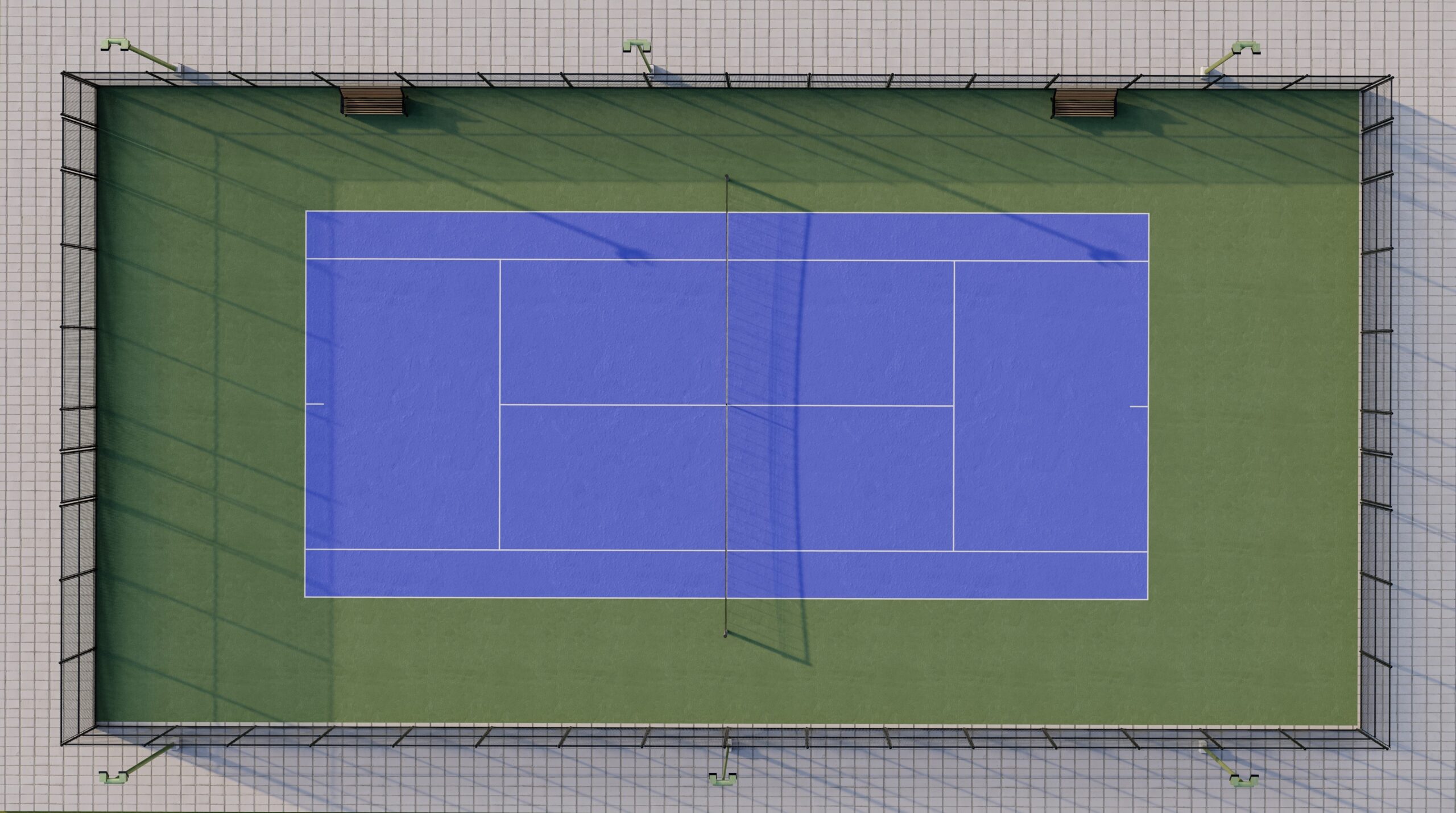 one tennis court as the base for a conversion
