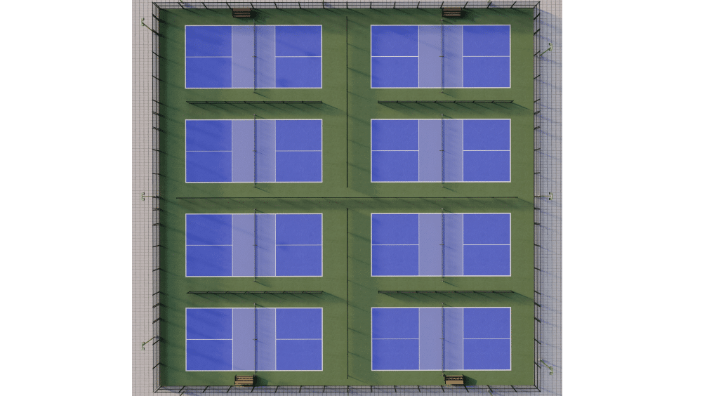 8-pickleball courts layout