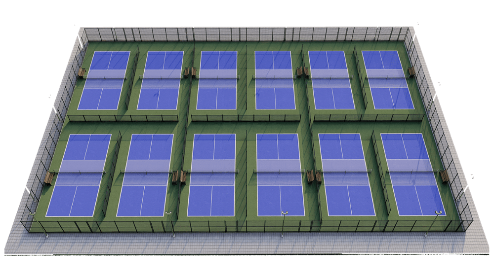 12 pickleball courts layout