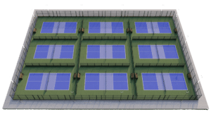 9 pickleball courts layout