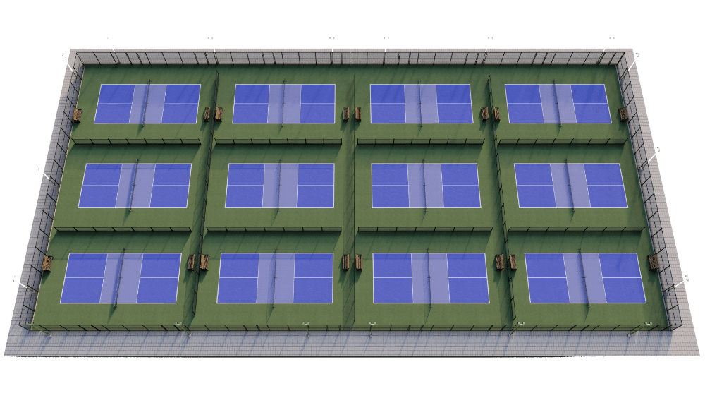 12 pickleball courts layout