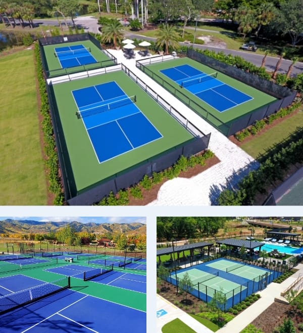 Pickleball courts at three parks.