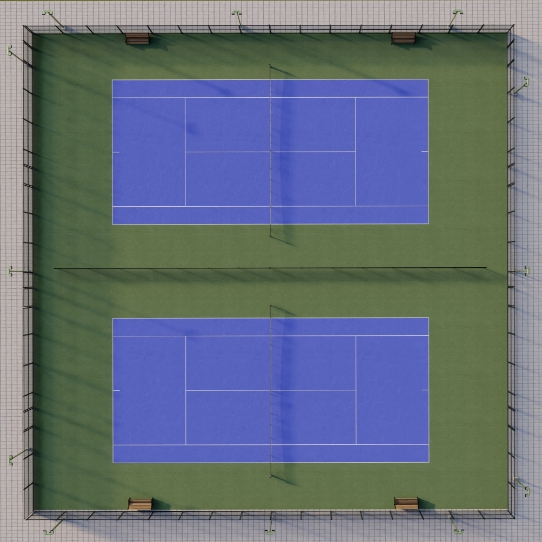 2-court tennis court conversion