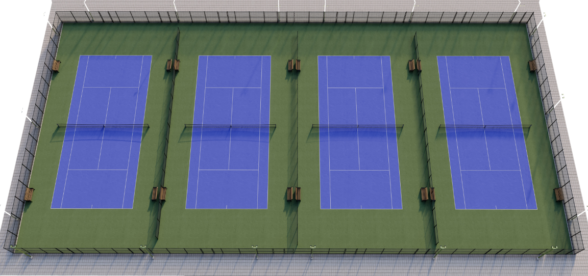 4 tennis courts layout