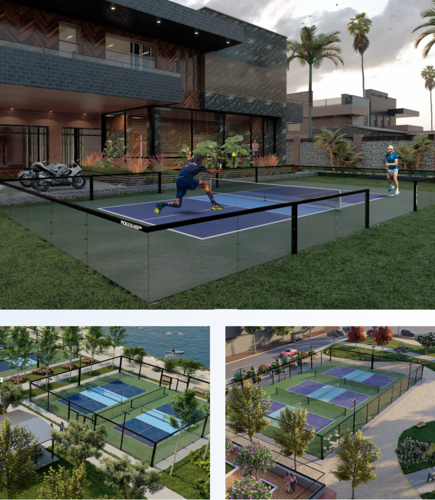 Backyard Glass Pickleball Fence